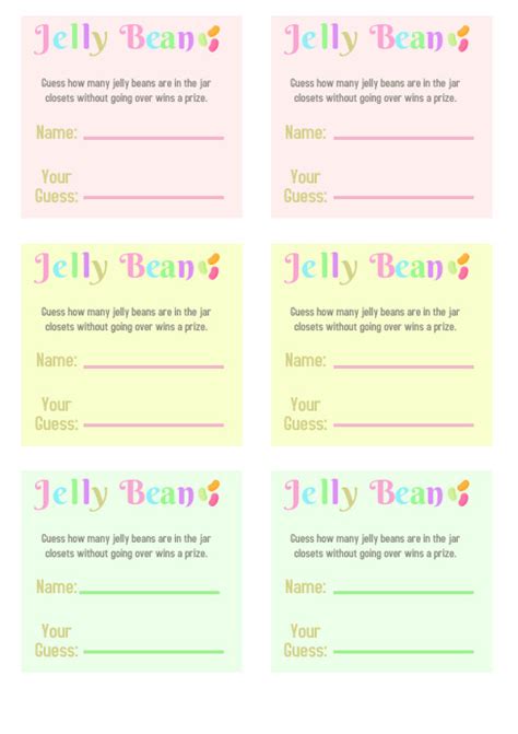 Jelly Bean Guessing Game Template