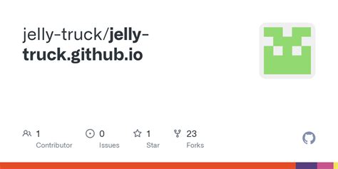 JellyTruck.github.io Public. JavaScript 3. Something went wrong, please refresh the page to try again. If the problem persists, check the GitHub status page or contact support . JellyTruck has one repository available. Follow their code on GitHub.