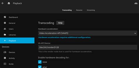 Jellyfin enable transcoding.  It enables the Jellyfin server to access the fixed-funct...