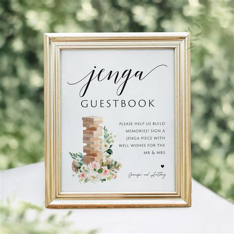 Jenga Guest Book Sign Printable Free, Web printable wedding jenga guest