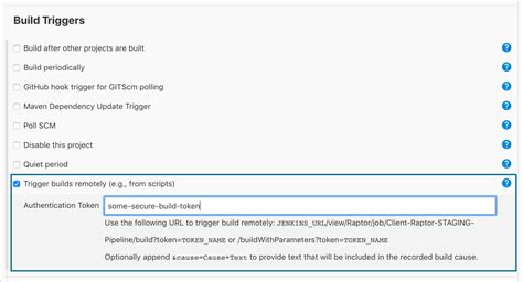 Jenkins Remote Build Trigger Build Jobs with URL and Token
