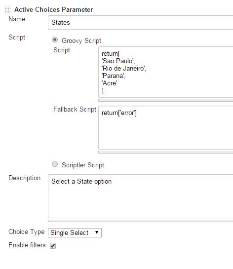 Jenkins active choice parameter hidden.  Active Choices parameters can be dynamica...