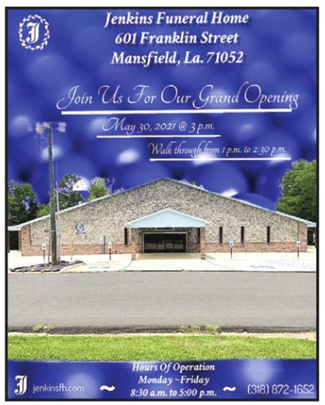 Jenkins funeral home mansfield la. Things To Know About Jenkins funeral home mansfield la. 