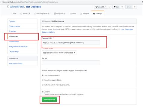 Jenkins payload url for github webhook.  The webhook can only access re...
