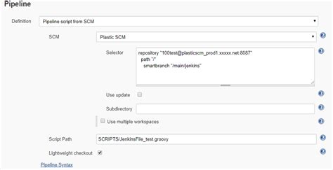 Jenkinsfile lightweight checkout.  There's a corresponding checkbox If your ...