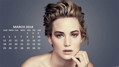 Jennifer Lawrence 2018 March Calendar Jennifer Lawrence Wallpaper