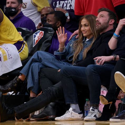 Jennifer Lopez Wears Denim on Denim Courtside with Ben Affleck