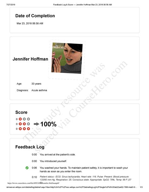 Medical Case 2: Jennifer Hoffman Guided Reflection Questions(Hoffman vsim # 1) Medical Case 2: Jennifer Hoffman Guided Reflection Questions(Hoffman vsim # 1) 100% satisfaction guarantee Immediately available after payment Both online and in PDF No strings attached. Previously searched by you.