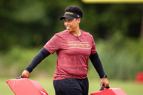 Jennifer king. Jennifer King became the first black female gameday assistant coach in NFL history for the Washington Football Team Tuesday night. Scott Taetsch. King, 37, is the second female gameday coach in ... 