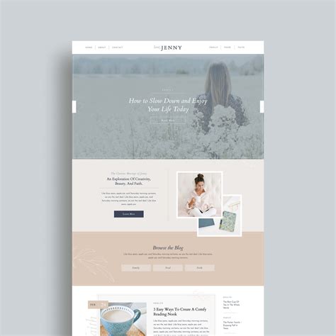 Jenny Showit Blog Template Website Template for Bloggers Custom