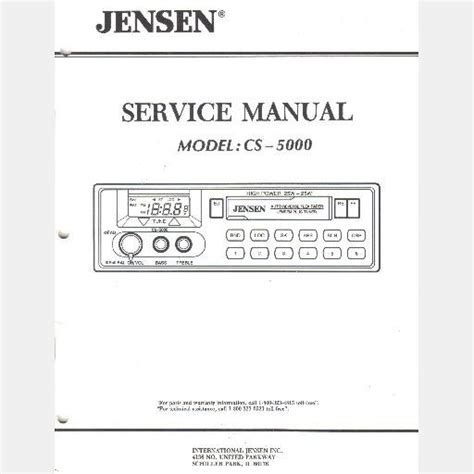 Jensen cs 5000 am fm cassette receiver auto car radio service manual guide. - The complete idiots guide to chakras publisher alpha.