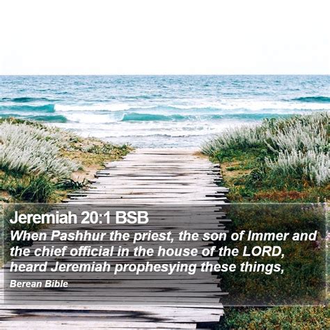 Jeremiah 20 (NASB20) - When Pashhur the priest, the - Blue Letter …