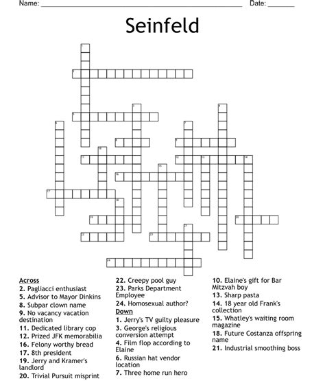 Jerry seinfeld animated film crossword clue. The Crossword Solver found 30 answers to "Buzz filled 2007 animated film", 8 letters crossword clue. The Crossword Solver finds answers to classic crosswords and cryptic crossword puzzles. Enter the length or pattern for better results. Click the answer to find similar crossword clues. Enter a Crossword Clue ... 