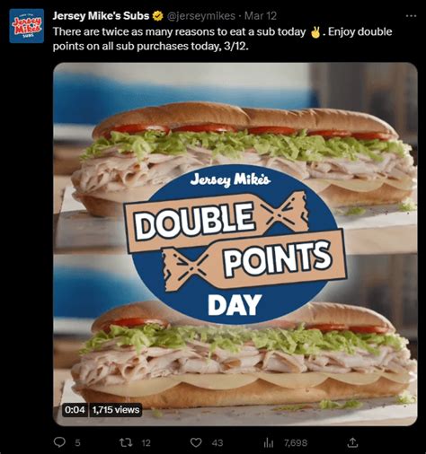 Create a Jersey Mike's account today to receive all of the digital rewards Jersey Mike’s offers. Earn points towards free subs. Start earning rewards today!. 