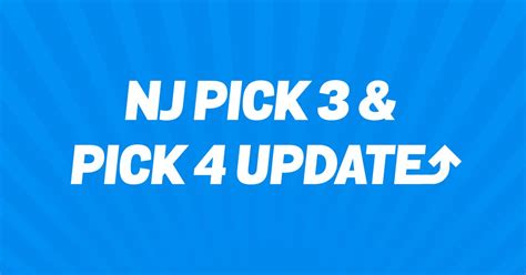 Jersey pick 3 and pick 4. NJ Lottery Pick-3, Pick-4 winning numbers for Thursday, Feb. 15. Story by John Connolly, NorthJersey.com • 7m. Check your tickets for New Jersey daily lottery draw games here. 