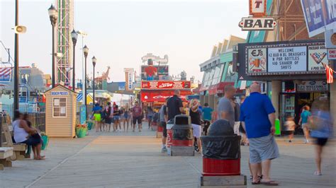 Jersey shore seaside heights boardwalk. Seaside Heights boardwalk is noted for its honk tonk style of a boardwalk. People come here for the different events that happen on the boardwalk. Point Pleasant boardwalk is totally different style. Boardwalk in Point Pleasant is more geared to the family. Each boardwalk in New Jersey has its own type of style. 