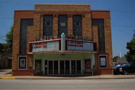 Jerseyville movie theater. Chris Staar, owner of NeonWorks Inc. of East Alton, works on The Stadium Theatre marquee restoration in Jerseryville during the start of May. Opened in 1949, the Jerseyville movie theater will ... 