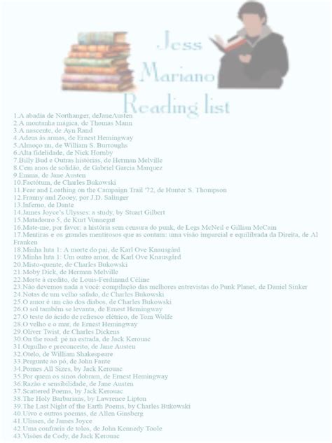 Jess mariano reading list