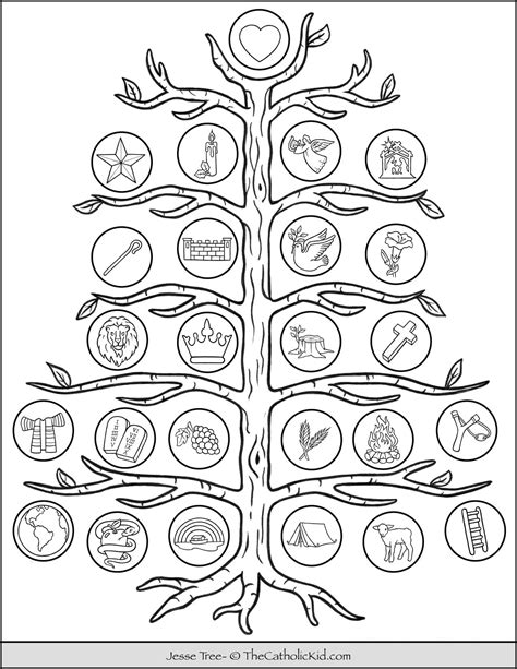 Jesse Tree Coloring Pages Coloring Home