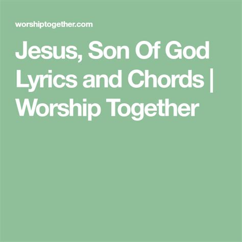 Jesus, Only Jesus - Passion Lyrics and Chords Worship Together