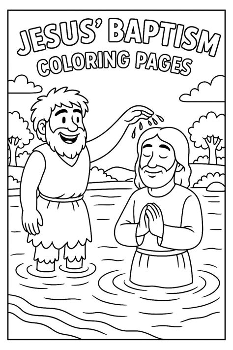 Jesus Baptism Coloring Shee