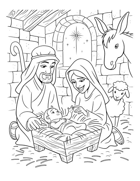 Jesus Born Coloring Page