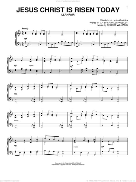 Jesus Christ Is Risen Today sheet music for voice, piano or guitar