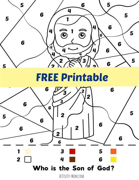 Jesus Color By Number Printable