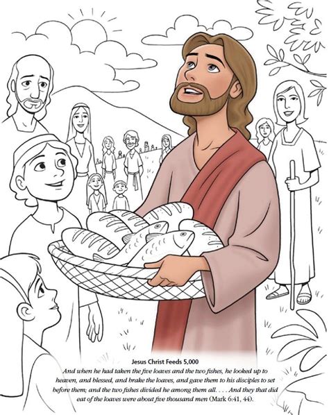 Jesus Feeds 5,000 Coloring Page - Ministry-To …