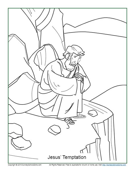 Jesus Temptation Coloring Page