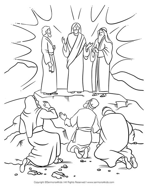 Jesus Transfiguration Coloring Page