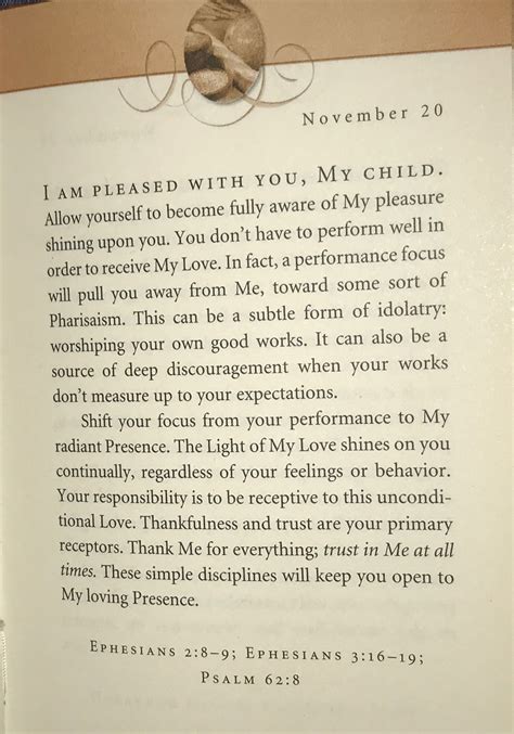 Jesus calling nov 16. Jesus Calling Devotional by Sarah Young ... Nov 16 As you look at the day before you, you see a twisted, complicated path, with branches going off in all directions. … 