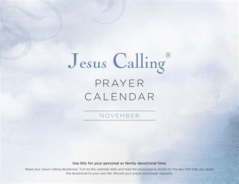 Jesus Calling: November 4. Walk peacefully with Me through this day. You are wondering how you will cope with all that is expected of you. You must traverse this day like any other; one step at a time. Instead of mentally rehearsing how you will do this or that, keep your mind on My Presence and on taking the next step.