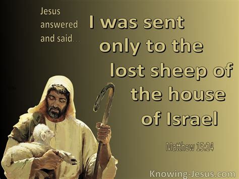 Jesus was only sent to the lost sheep of the house of Israel ...