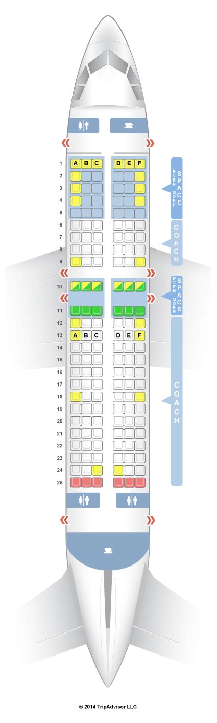 Jetblue Airways Airbus A320 Seat Map; Seat 9e; JetB