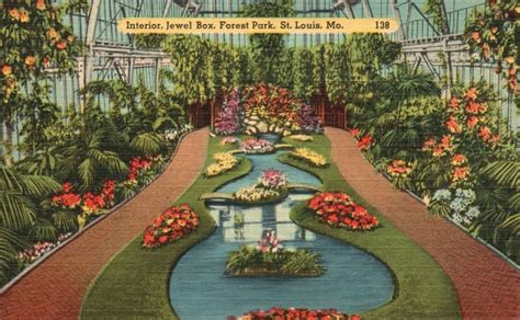 Jewel Box in Forest Park, St. Louis Montana Vintage Postcard D4