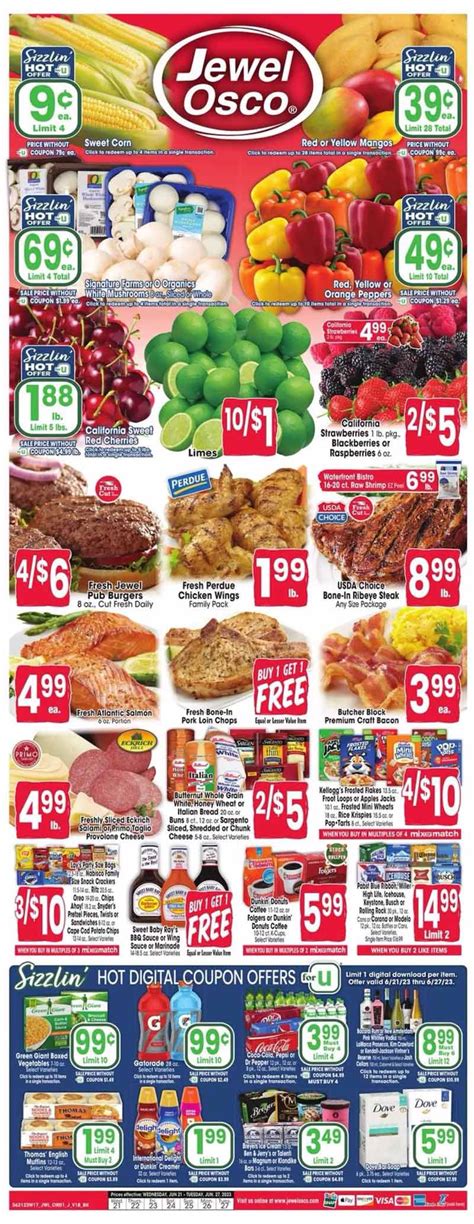 Now viewing: Jewel Weekly Ad Preview 07/05/23 - 07/11/23. Prev 4 of 10 Next. Click the red arrows to flip the pages. Jewel Osco Ad. Here you can find the ️ Jewel Osco Weekly ad! Look through the dates of these weekly Jewel Osco ads and choose the one you would like to view. ... The Jewel Osco ad this week and the Jewel Osco ad next week are .... 
