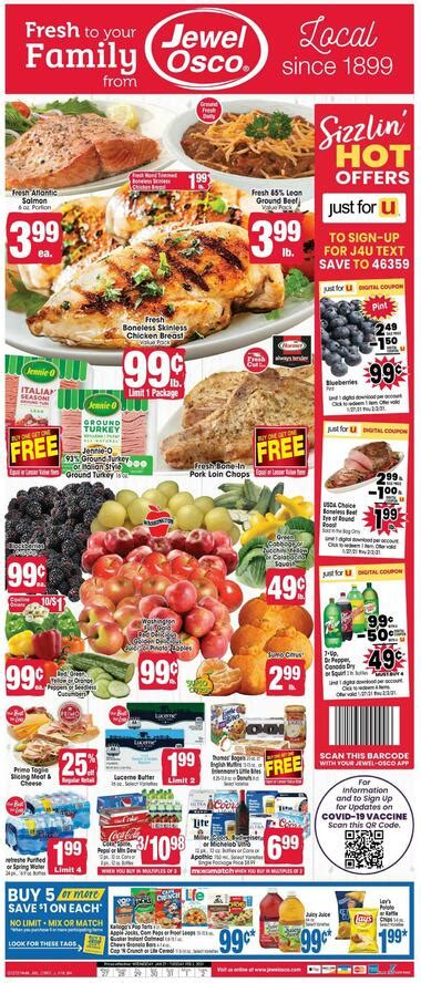 November 28, 2023. Learn about the latest Jewel Osco weekly ad, valid from Nov 29 – Dec 05, 2023. The circulars offer great value and savings on hundreds of household and grocery items from your favorite brands. Save some dough in every aisle and stretch your grocery budget with great savings on Fresh 85% Lean Ground Beef Value Pack or .... 
