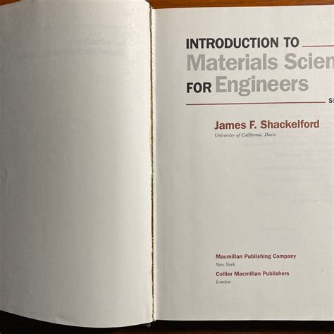 Jf Shackelford Materials To Introduction By Engineering Science