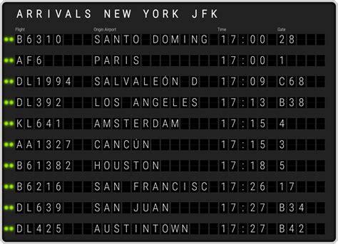 Jfk flight arrival times. A fresh, Blue take on the airport terminal. T5 makes flying fun again with convenient check-in kiosks and self-tagging, unique dining and retail options, free wi-fi and abundant charging stations throughout—even an … 