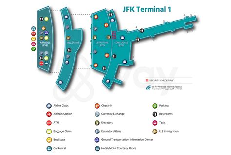 During International Arrivals (Terminal 1) During International Arrivals (Terminal 2) ... Kennedy International Airport (JFK). Location: Jamaica, NY 11430. Hours .... 