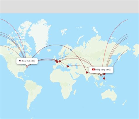 On average, this one-way flight takes 18 hours 23 minutes and costs $2,799 round trip. The most popular route. JFK John F. Kennedy International Airport to HKG ...