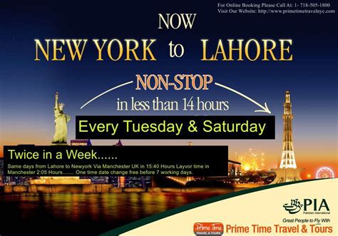 Lahore. ₹ 29,527 per passenger. Departing Wed, 13 Mar. One-way flight with Saudia. Outbound indirect flight with Saudia, departs from New York John F. Kennedy on Wed, 13 Mar, arriving in Lahore..