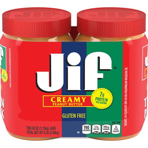 Jif Creamy Peanut Butter Twin Pack, 80 Ounce - Amazon