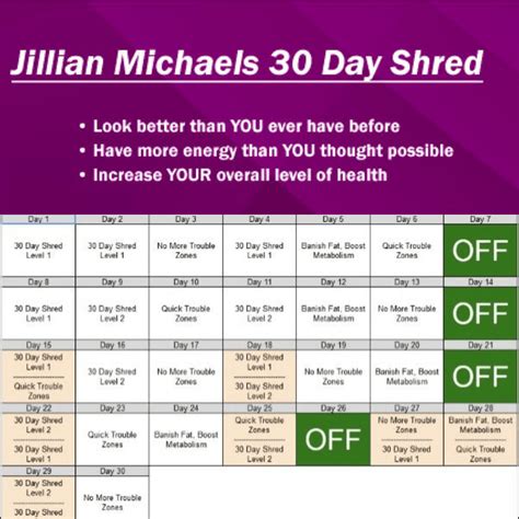 Jillian michaels ripped in 30 workout schedule pdf