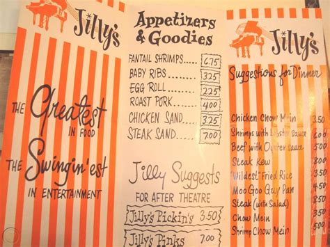 Jilly's - Jilly's. View Menus. Read Reviews. Write Review. Directions. Jilly's. Review | Favorite |. 19 votes. | #9 out of 64 restaurants in Pikesville. ($$), American. Hours today: 11:00am …