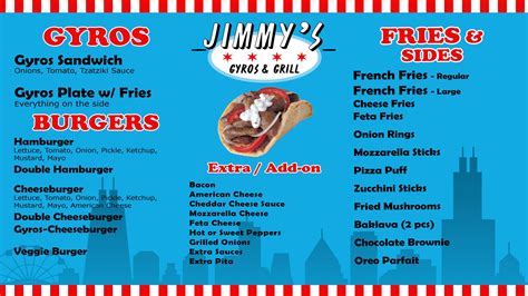 View 118 reviews of Jimmy's Gyros & Grill 20 E Adams St, Chicago, IL, 60603. Explore the Jimmy's Gyros & Grill menu and order food delivery or pickup right now from Grubhub . 