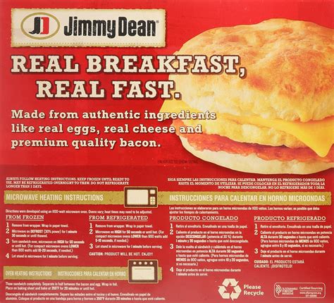 Jimmy dean breakfast sandwich cooking instructions. 20 Mar 2015 ... To make the sandwiches: Place desired number of sausage slices in skillet and turn on to medium heat. Cook sausage until each side browned and ... 