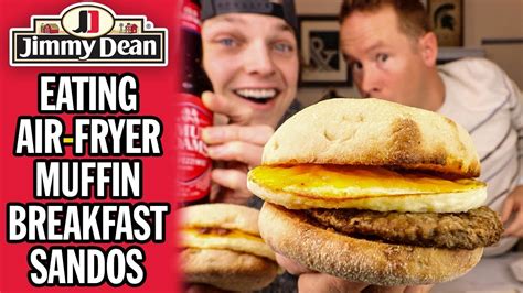 Putting Jimmy Dean breakfast sandwiches in the microwave can make them taste a little rubbery and soggy, but an air fryer can deliver a nice and crispy result. Read Full Story Preheat the air fryer to 350 F, which should take around five minutes, and then cook the sandwich for about six to eight minutes, depending on how crispy you want it to be.. 