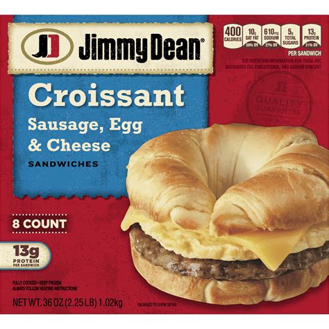 Sausage, Egg & Cheese Croissant is a delicious breakfast meal on-the-go. Drive breakfast sales with a popular brand of breakfast sandwiches. A hot breakfast sandwich, individually wrapped and ready for customers on-the-go. Butcher wrap sandwiches feature ovenable/microwavable paper. Holds up to 4 hours in a warmer.. 